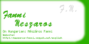 fanni meszaros business card